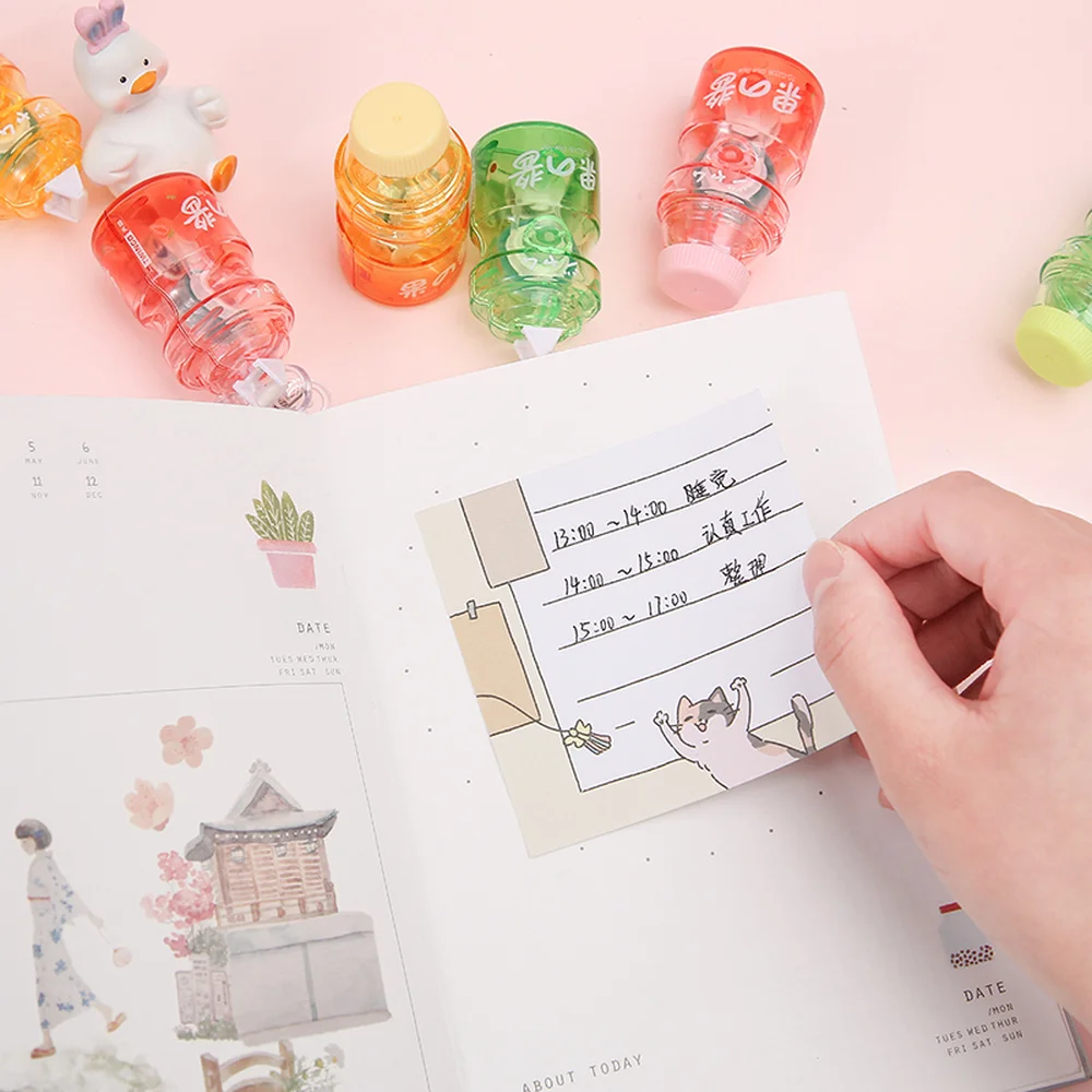 3 Styles Cute Dotted Double-sided Adhesive Candy Color Small Diary Handbook AdhesiveTape