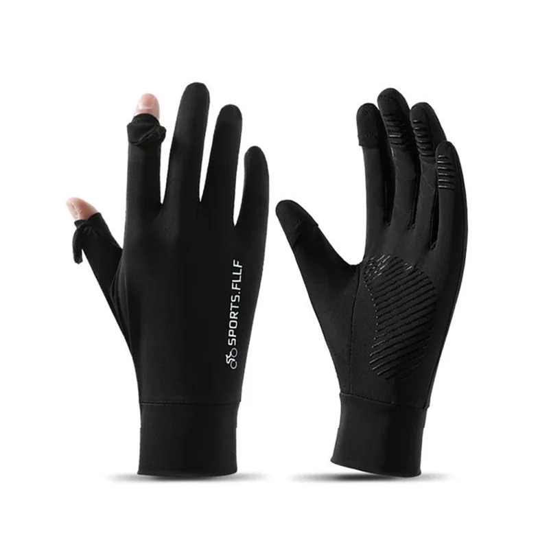 AliExpress HKXY GLOVES Summer Cycling Gloves Men Sun Protection Ice Silk Running Fingertip Flip Top Fishing Anti Slip Breathable Hiking Travel Gloves
