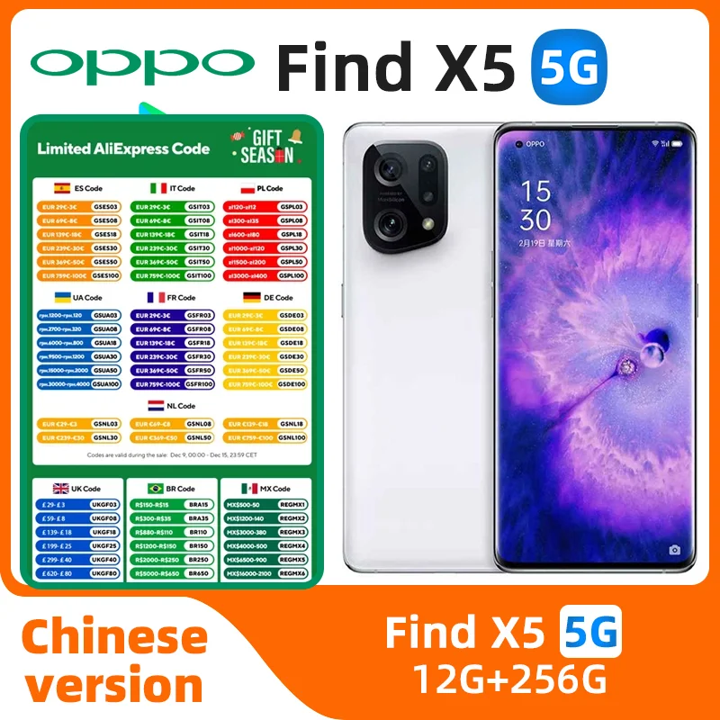 Oppo-teléfono móvil Find X5 5G, smartphone usado con Snapdragon 888, Android 12,0, pantalla de 6,55 pulgadas, 120HZ, cargador de 80W, cámara de 50.0MP