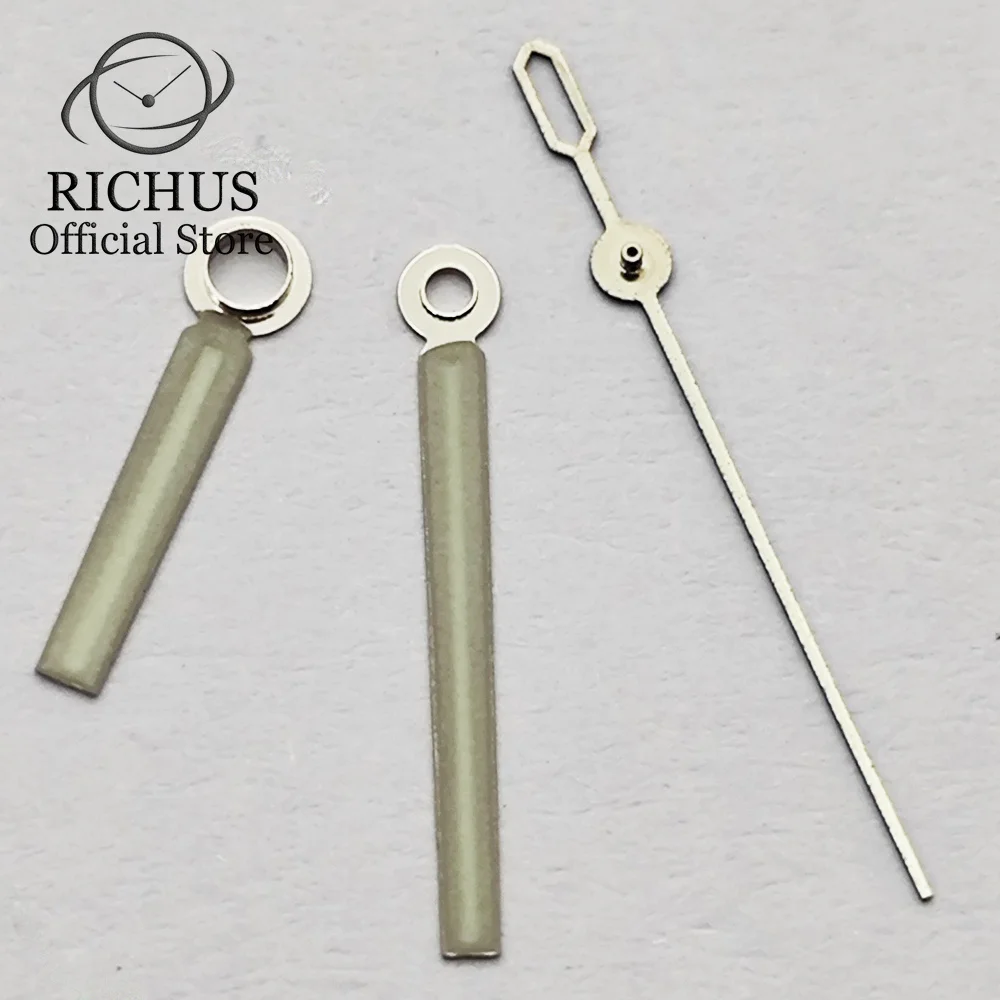 RICHUS الفضة والأزرق ساعة الأيدي الأزرق والأخضر مضيئة صالح NH35 NH36 Miyota8205 8215 DG ساعة يد تعمل بالحركة اكسسوارات أجزاء