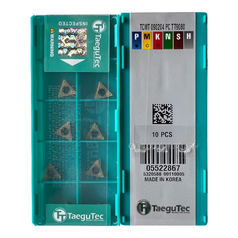 

Original TaeguTec TCMT090204 TCMT110204 TCMT110208 TCMT16T304 TCMT16T308 PC TT9080 CNC Lathe Carbide Turning Inserts 10pcs