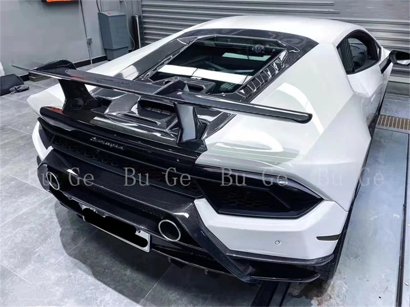 

Used for Lamborghini Huracan LP580 LP610 Upgrade with Full Carbon Fiber P-style Rear Bumper Rear Spoiler Rear Cover Body Kit