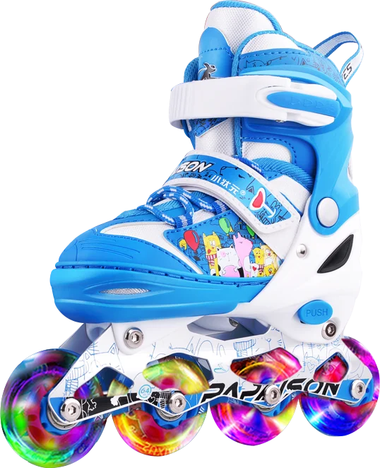 

Лидер продаж на складе для мальчиков и девочек 4, детские роликовые туфли из искусственной кожи с регулируемым размером и мигающим размером