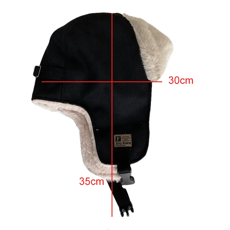 Winter Warm Bomber Hats Suede Plush Pilot Hat Fashion Retro Ear Protection Couple Skiing Riding Cap Russian Ushanka Lei Feng Cap