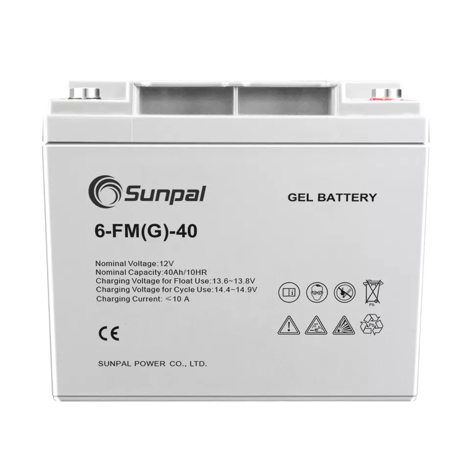 Sunpal Deep Cycle Lead Acid Gel Battery 12V 40Ah 45Ah 10Hr 50Ah 55Ah 60Ah For Smart Grid Energy Storage