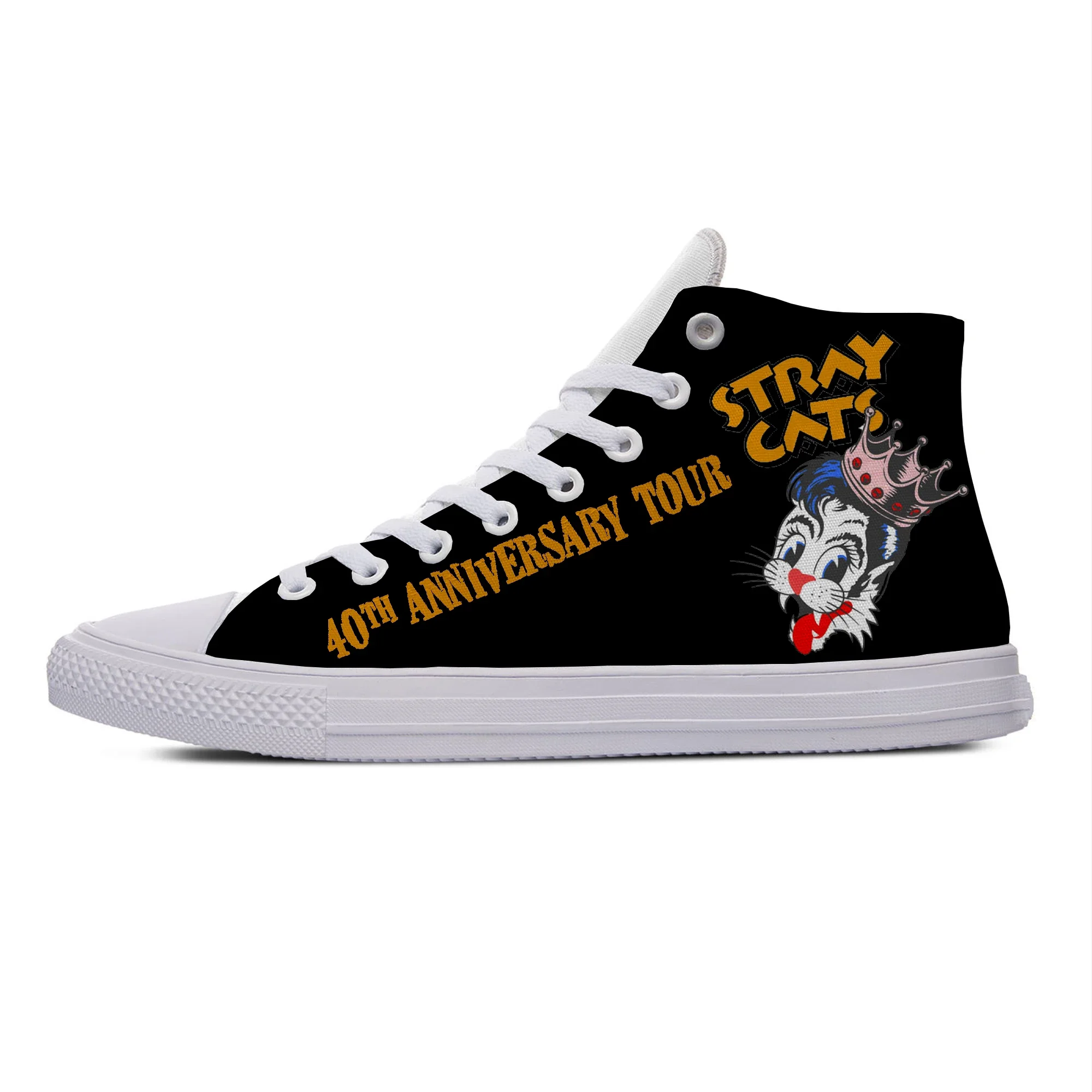 Hot Cats Rock Band Cool High Quality Casual Stray Shoes High Top Lightweight Sneakers Men Women Breathable Classic Board Shoes