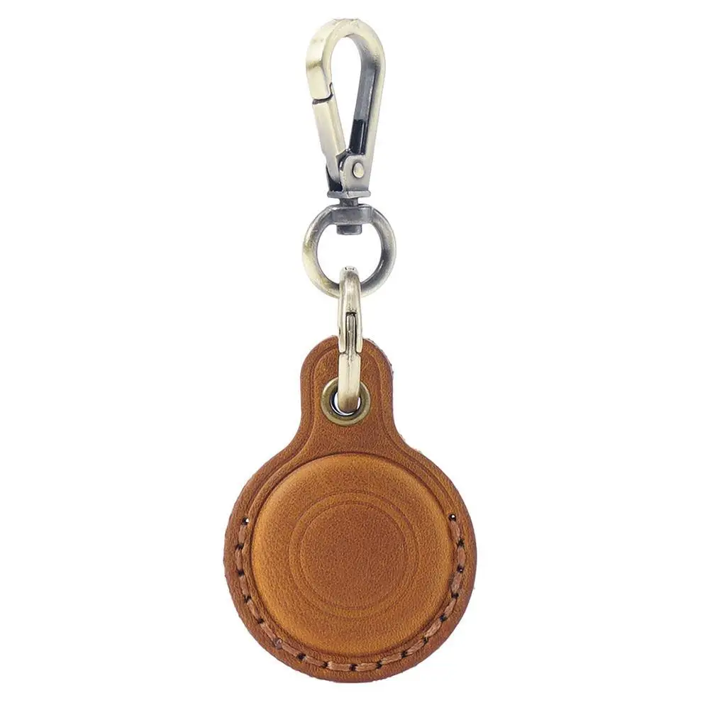 Retro Leather KeyRing Case for airtag Locator Anti-lost Tracker Device for airtag Keychain Anti-drop Protective Cover Accessorie