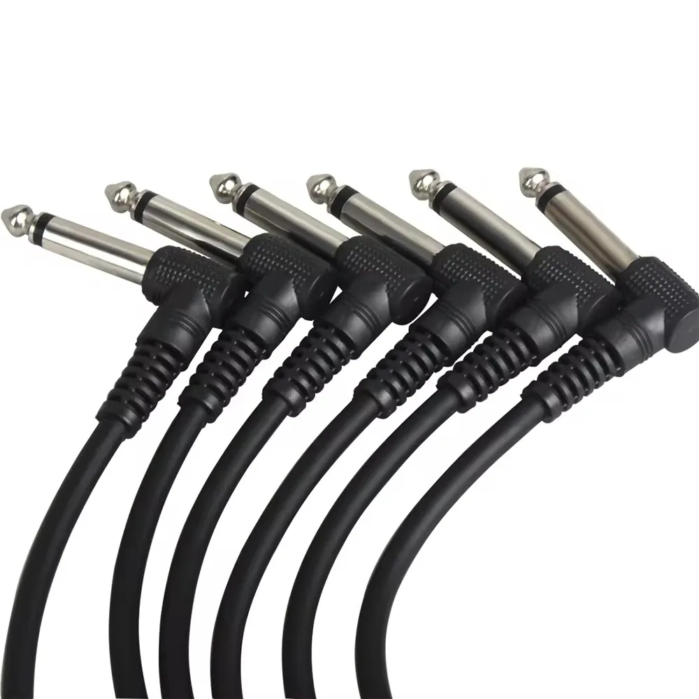 IRIN 6Pcs Gitarre Effekt Pedal Kabel 6,35mm Winkel Stecker Kein Lärm Geschirmt Kabel Für Gitarre Effekt Pedale Gitarre teile Zubehör – Detail 6