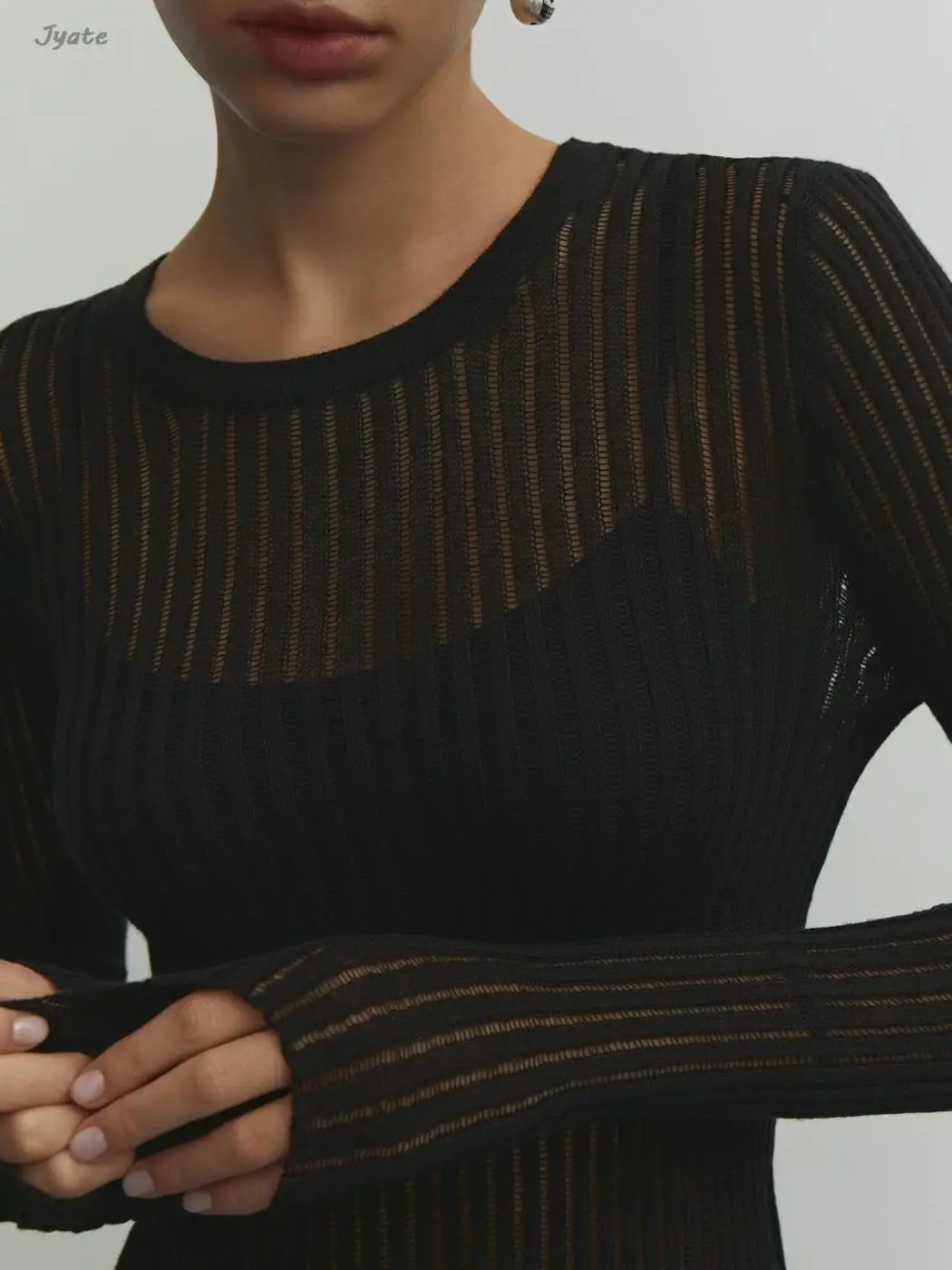 PerconsiderSexy-Pull en tricot fin pour femmes, pull basique, haut décontracté, confortable, manches longues, Économie printemps et été, nouveau, 2023