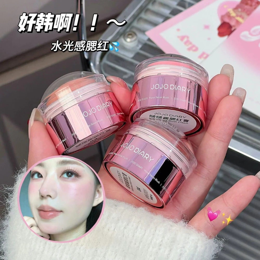 Creamy Purple Blush Stick Soft Face Blusher Cream Korean Make Up Mousse Blush Mud Peach Cream Rouge Cheek Tint Cosmetics