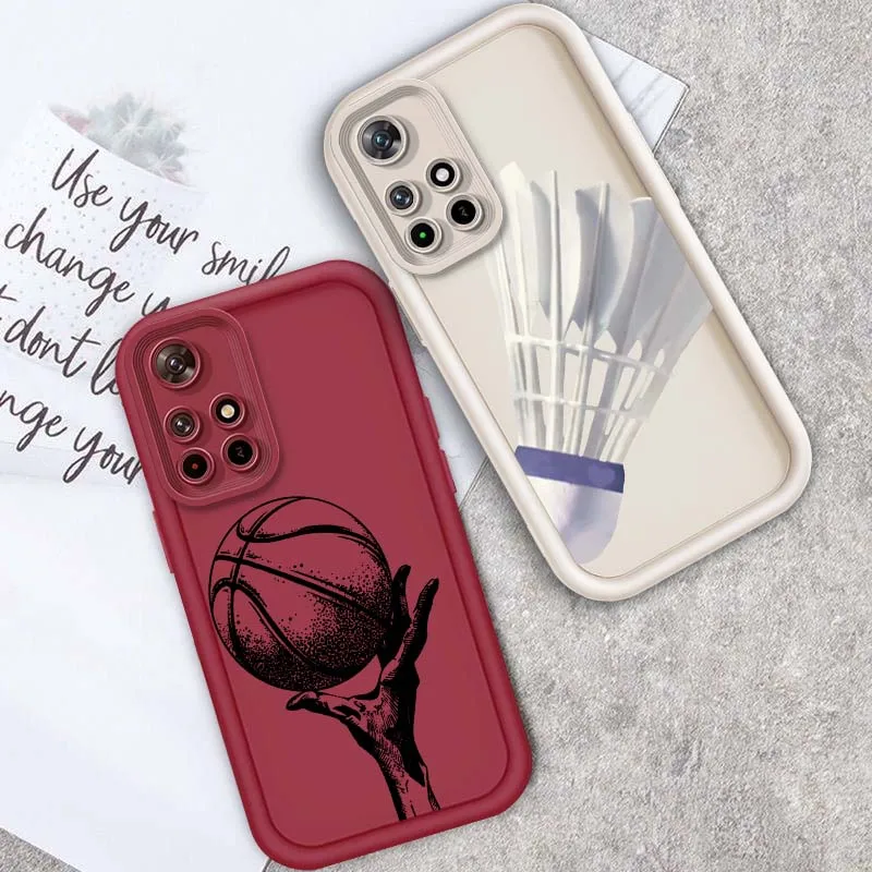 

Basketball Badminton Art For Xiaomi Redmi Note 14 13 13R 12 12R 11 11E 11T 11S Pro Plus 5G Eye Ladder Cover Phone Case