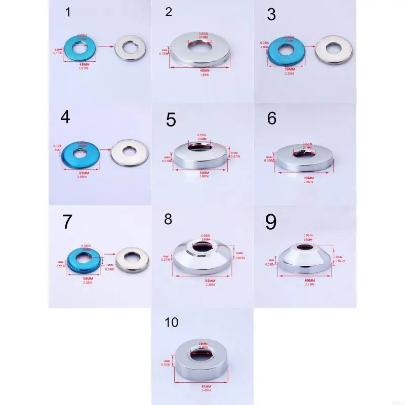 MOLF Snap-on Vòi Vỏ trang trí bằng thép không gỉ Chia tròn Escutcheon Tấm tường chia mặt bích cho phòng tắm nhà bếp