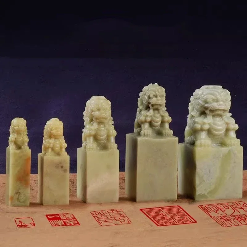 Customized Personal Name Stamps Seal Ancient Style Natural Stone Carving Office Seal Calligraphy Painting Traditional Name Stamp