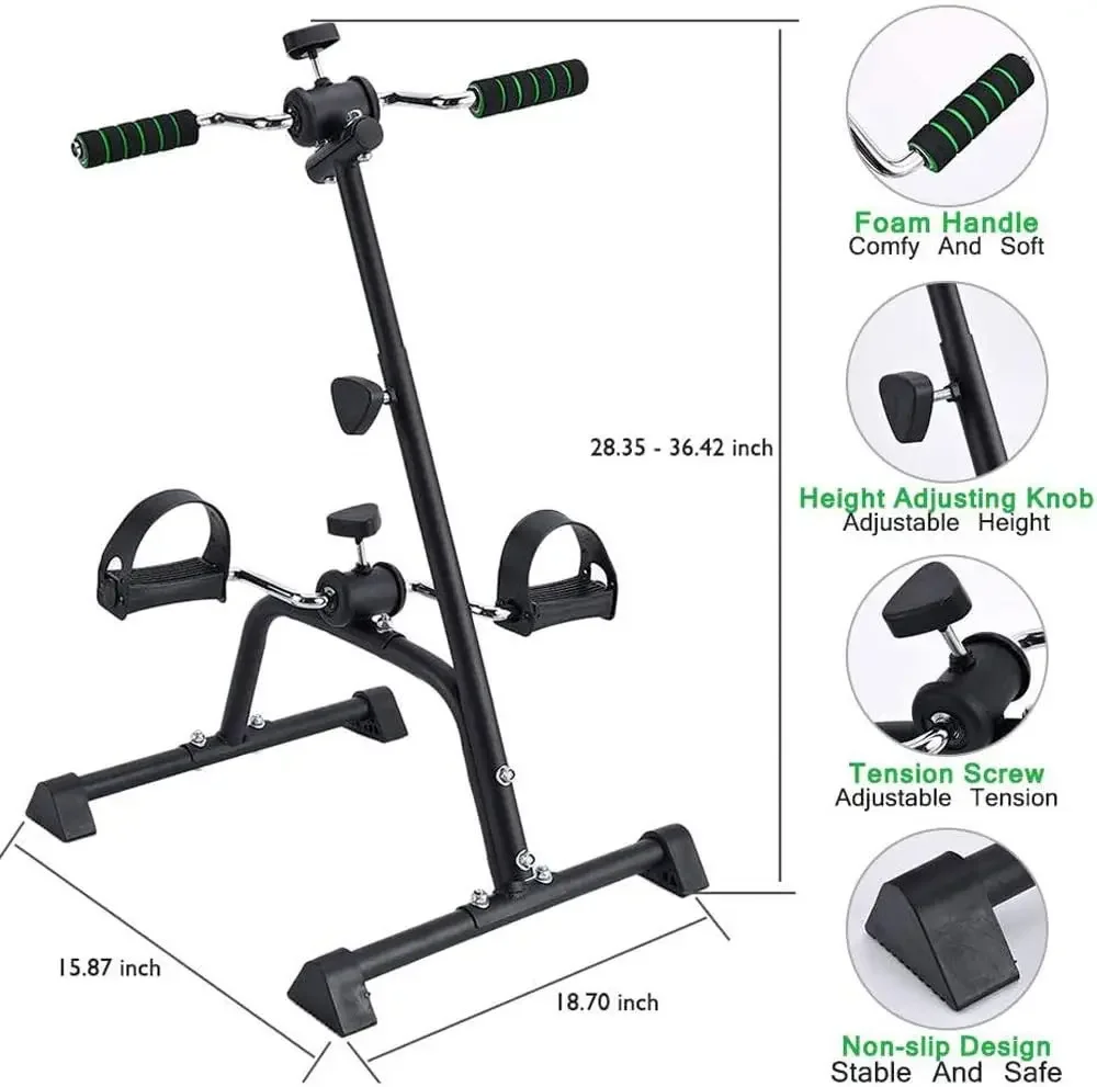 Exerciser Bike Hand Arm Leg and Knee Peddler Adjustable Fitness Equipment for Seniors, Elderly Home Pedal Exercise Bike fo