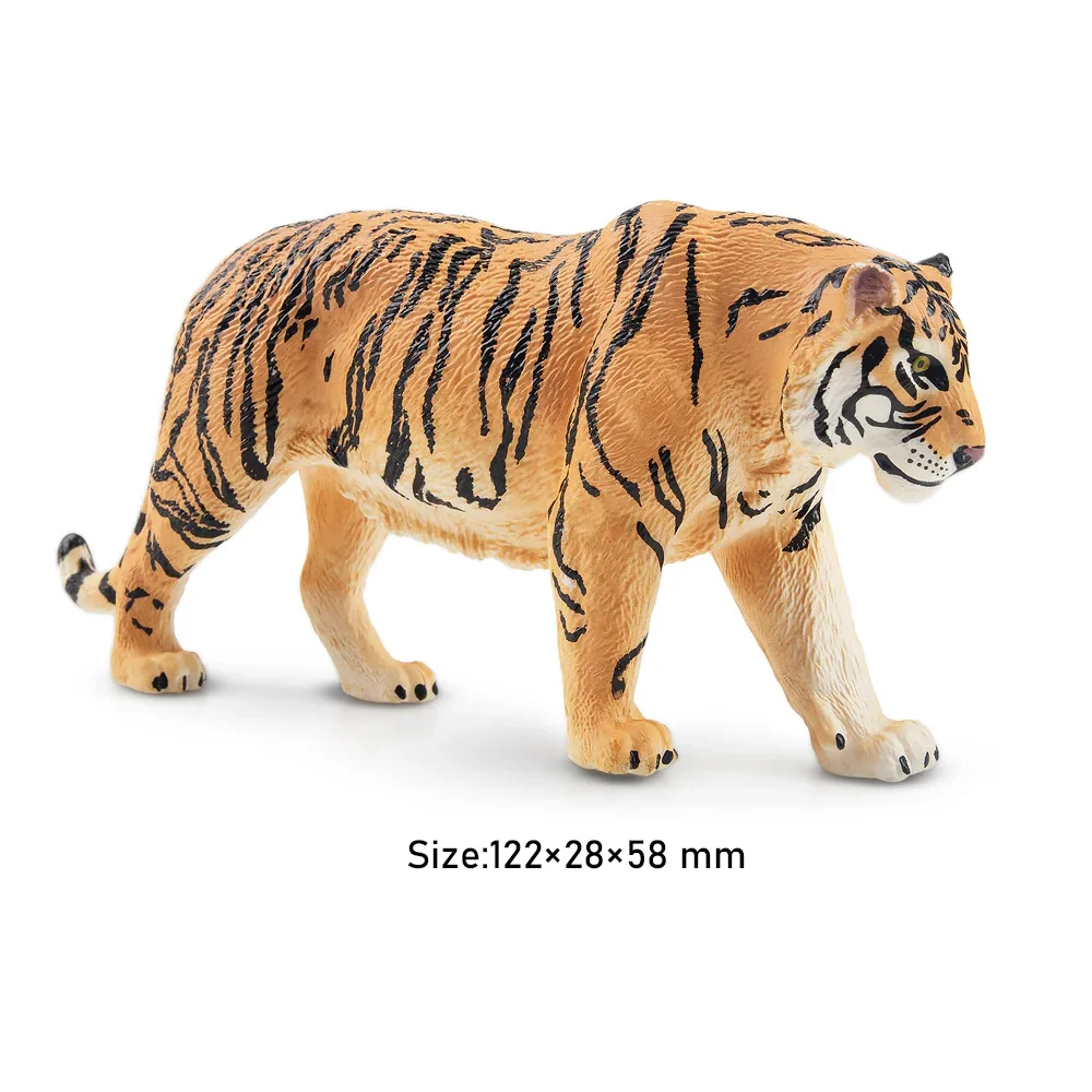 Simulation Tiger Wildlife Animal Model Toy Mini Figures Dolls Action Figurines Toys for Children Gift Cake Decoration