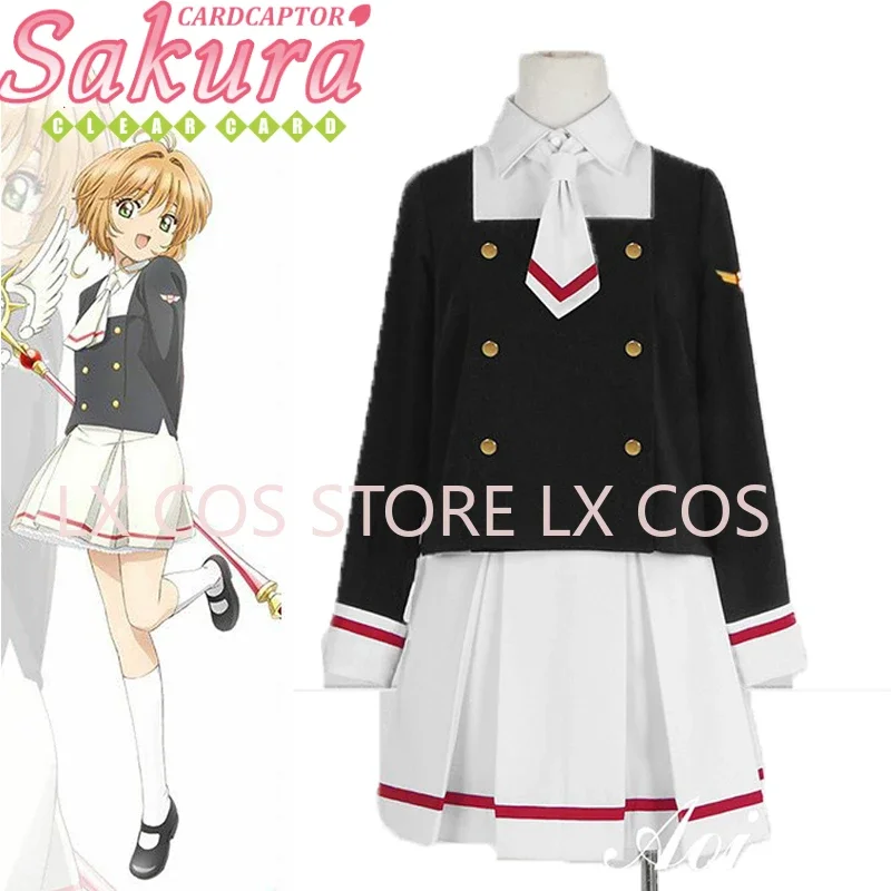 

Anime Card Captor Sakura Kinomoto Cosplay Costume Women JK Uniform Halloween