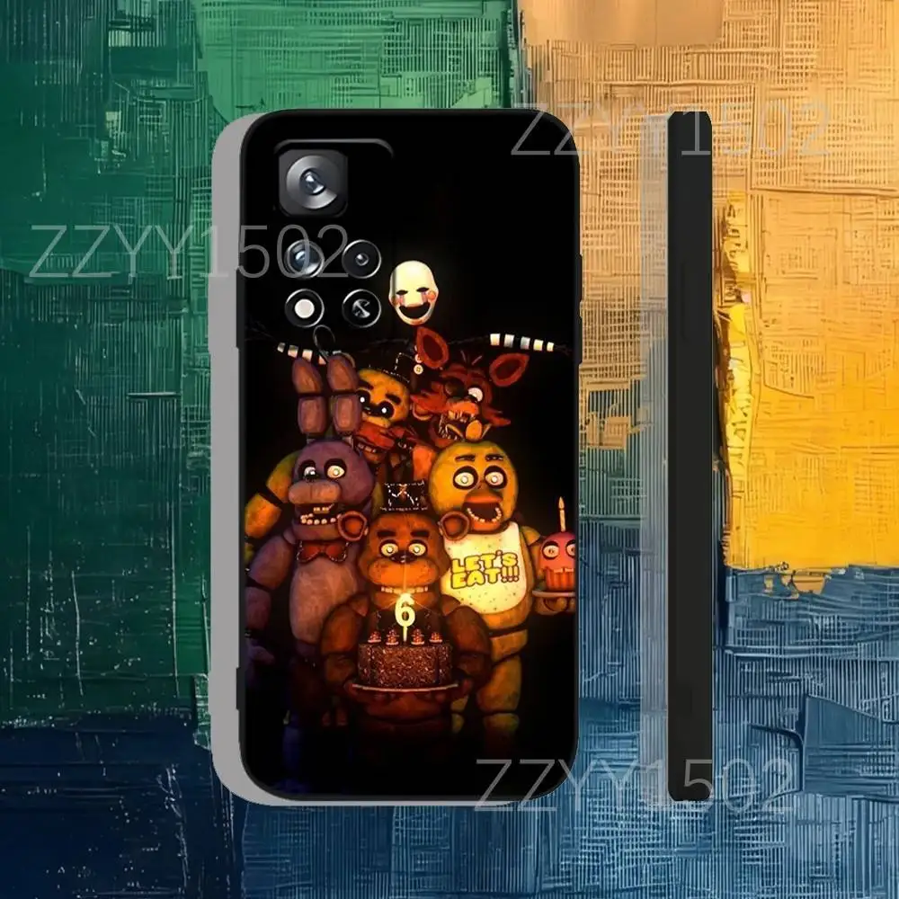 Funda de teléfono FNAF F-Five N-Nights at-Freddys para Samsung S25,S24,Ultra,S20,S30,Plus,S22,S23,Ultra,Plus,5G, silicona negra suave