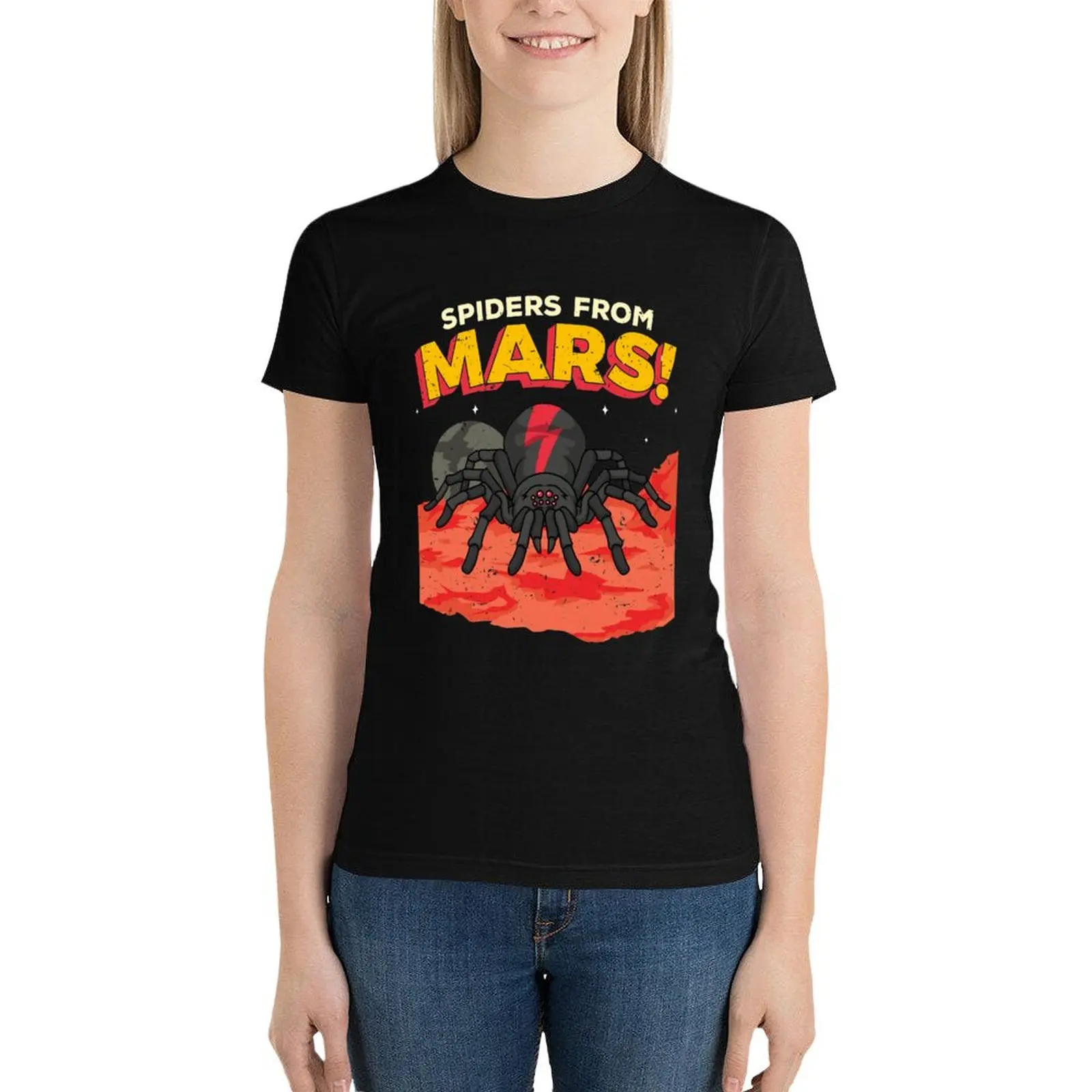 

Spiders From Mars! T-Shirt animal print shirt for girls Female clothing funny rock and roll t shirts for Women