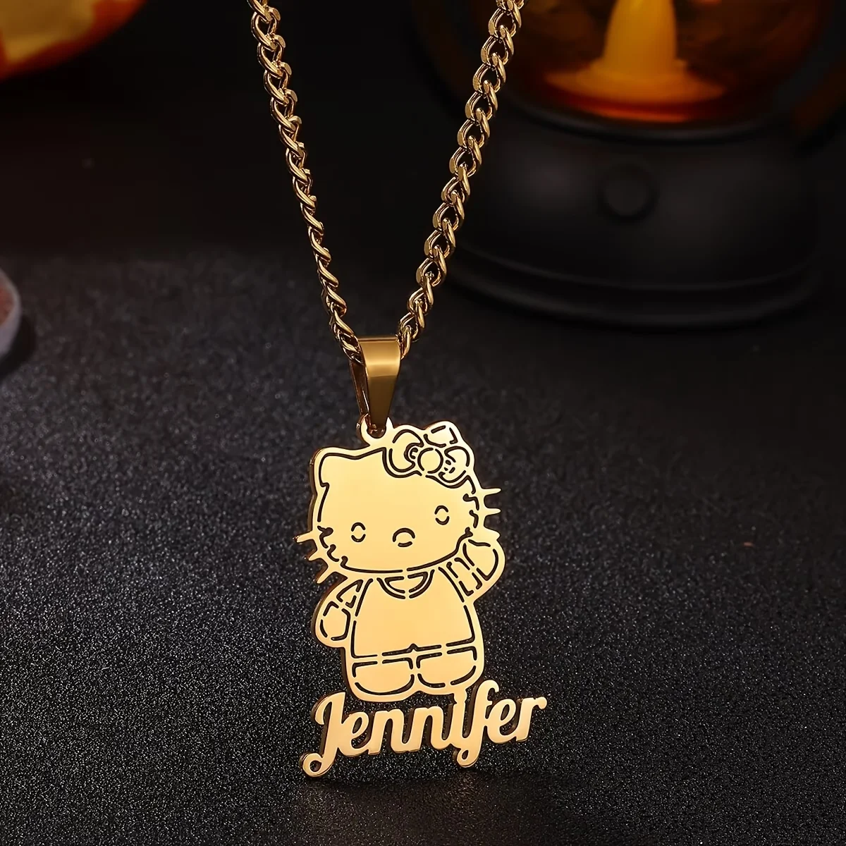 

Personalized Stainless Steel Hello Kitty Bow Name Necklace For Women Baby Custom Sanrio Jewelry Birthday Present Christmas Gift