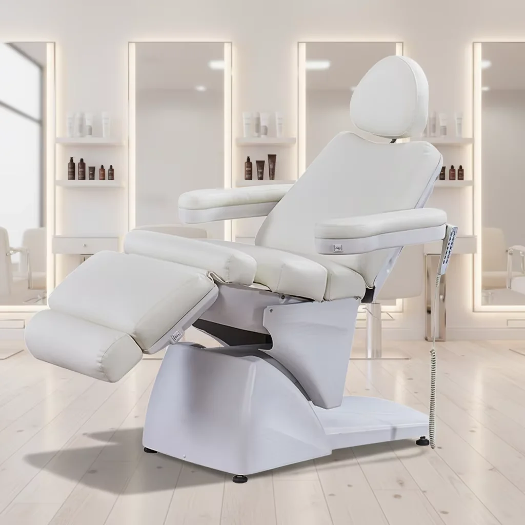 Electric Facial Bed with Comfortable Cushion Adjustable Lash Chair Cosmetic Treatment Table Esthetic Bed
