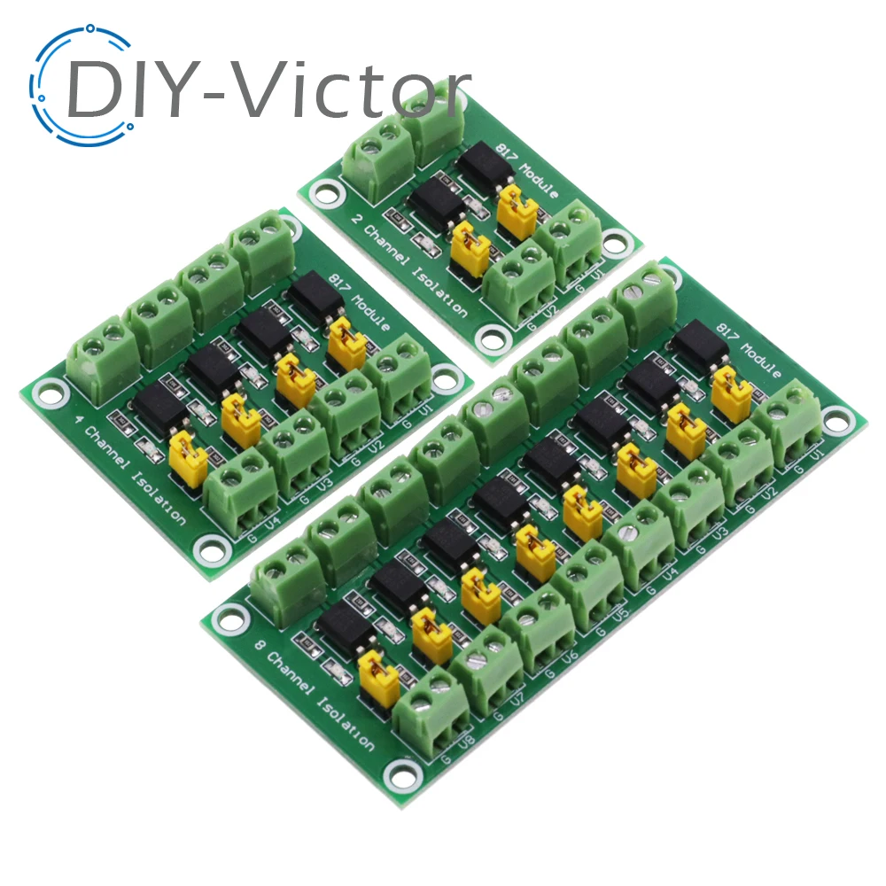 PC817 2 4 8 Channel Optocoupler Isolation Board Voltage Converter Adapter Module 3.6-30V Driver Photoelectric Isolated Module