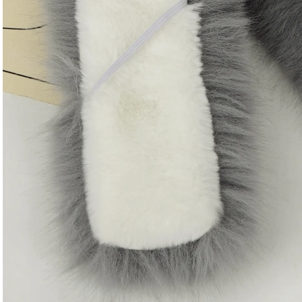 Temperament Soft Faux Fur Scarf Thick Fake Fox Hair Fur Neck Warmer Windproof Coldproof Winter Scarf Women