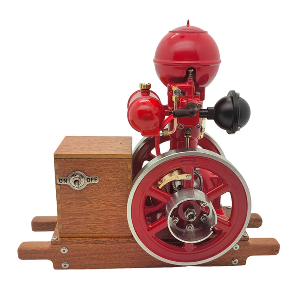 

Dome Miniature Water-cooled Internal Combustion Engine Model Metal Retro Double-start Single-cylinder Four-stroke Engine Model