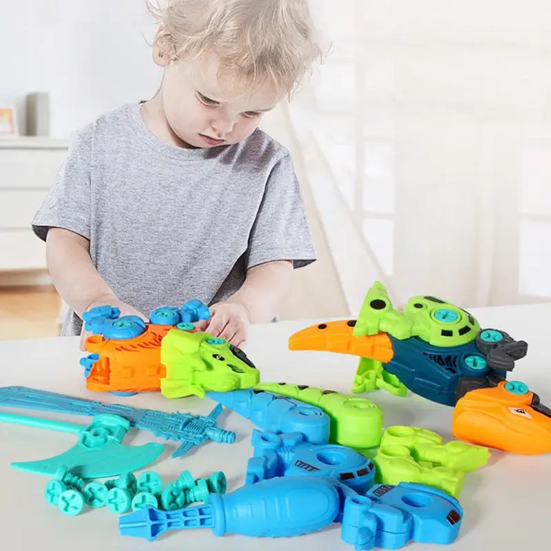 Ensemble de jeu d'assemblage de dinosaures pour enfants, jouets de construction de dinosaures, Take Note