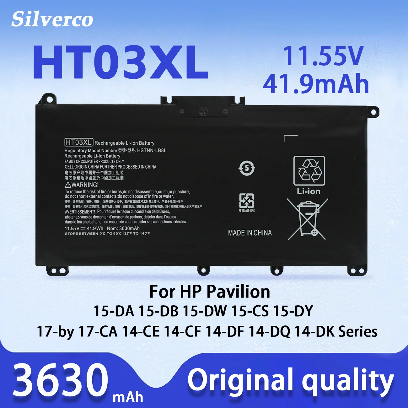 For HP HT03XL  L11119-855 Laptop Battery For HP Pavilion 14-CE 14M-DH 15-CS 15-CU 15-DB 15-DW 15-DY 15-EF Series 240 245 G7