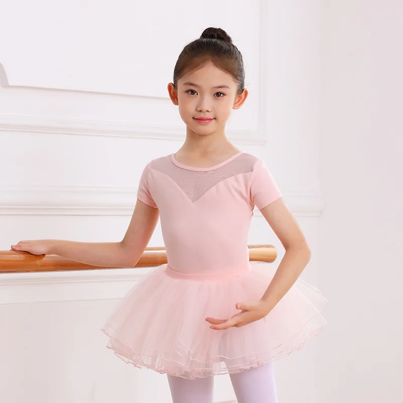 

Dance clothes Children's tops Women's summer practice clothes Ballet skirt Girls' short-sleeved split practice clothes suit