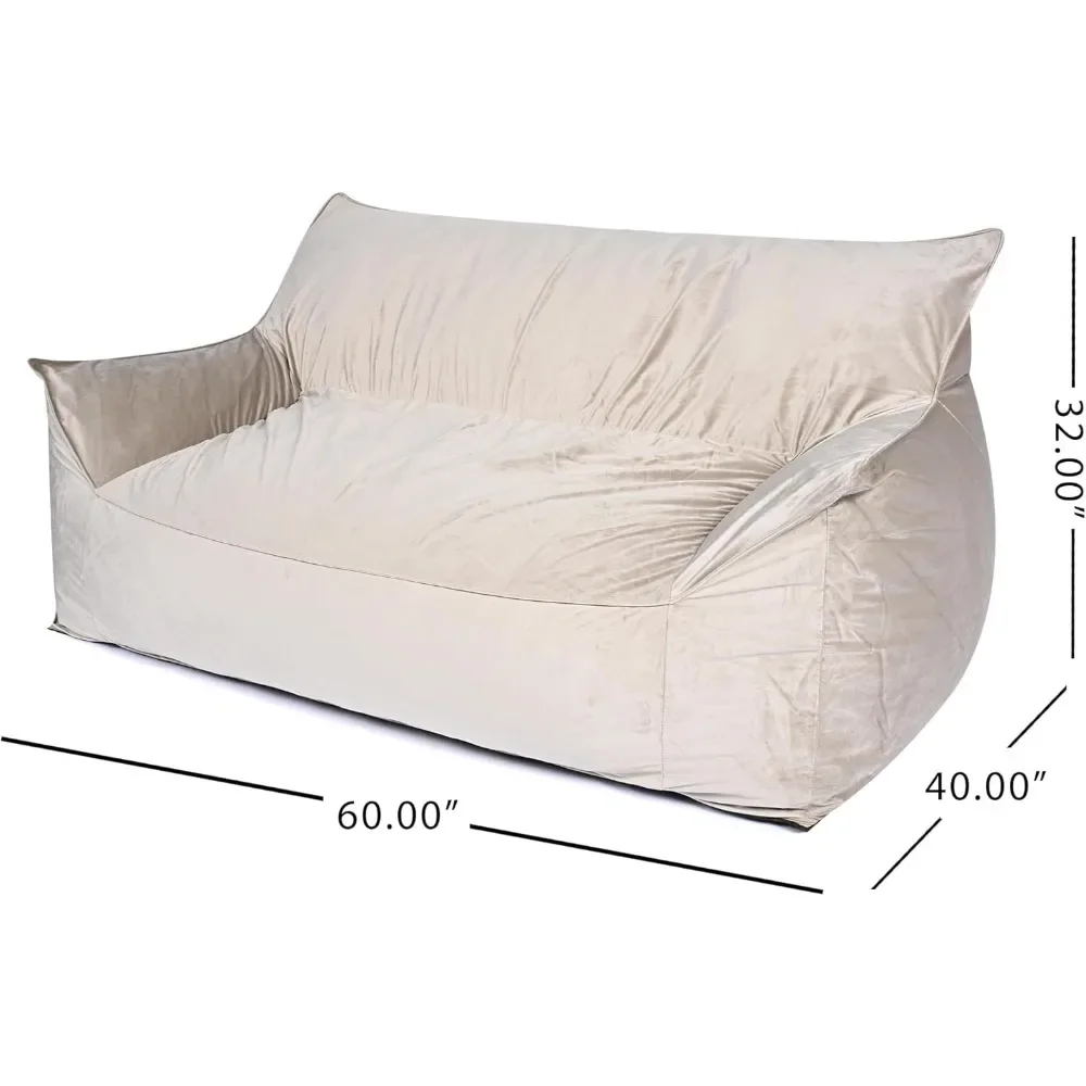 Bean Bag Sofa Chair, Taupe - Bean Bag Chair with Armrests, Bean Bag Couch with High-Density Foam, Reading Chair