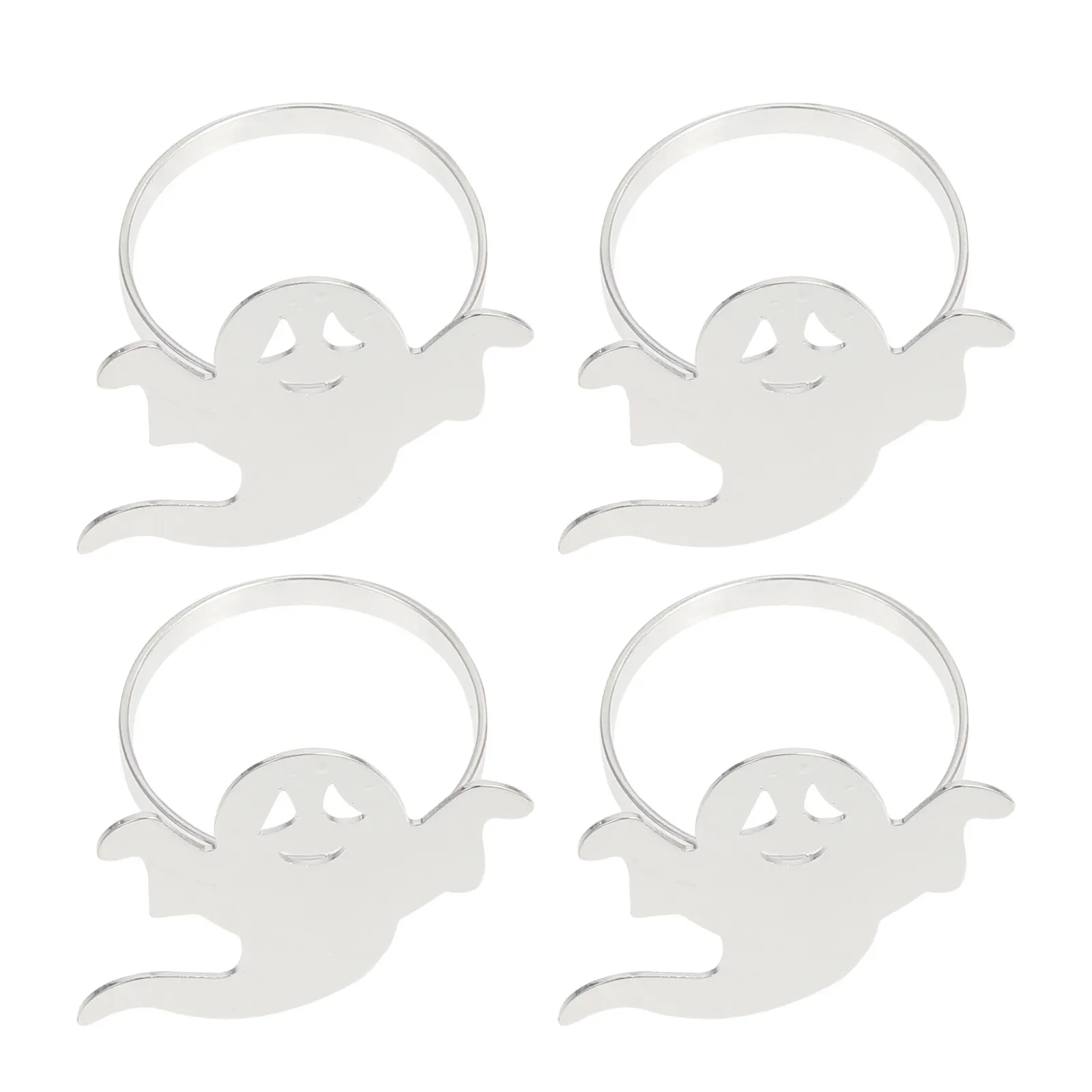 

4 Pcs Napkin Ring Combination Ghost Table Top Holder Black Decor Rings Halloween for Decorate Decoration