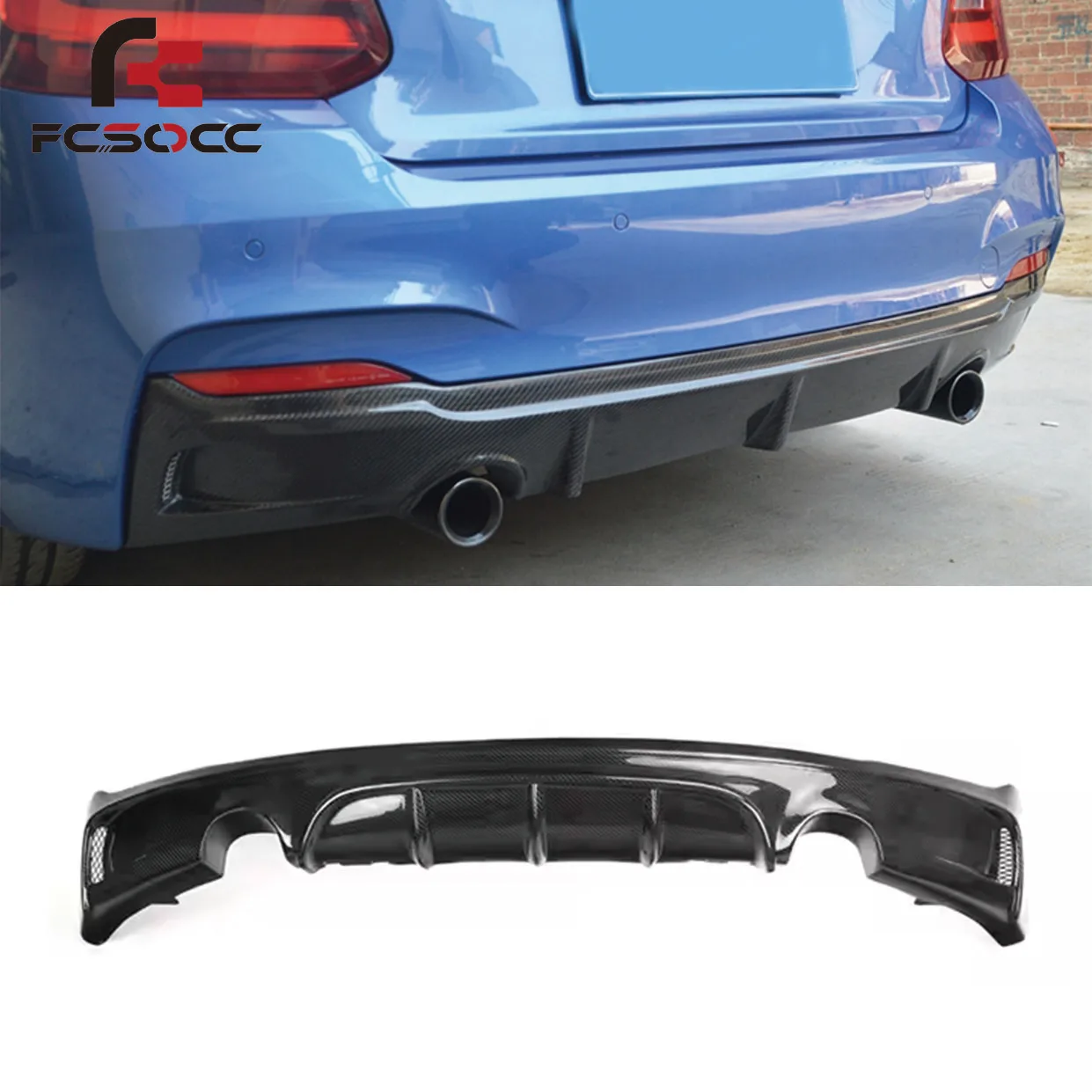

High Quality MP Style Carbon Fiber Rear Diffuser for BMW 2 Series F22 M235i 2014+ Rear Bumper Diffuser