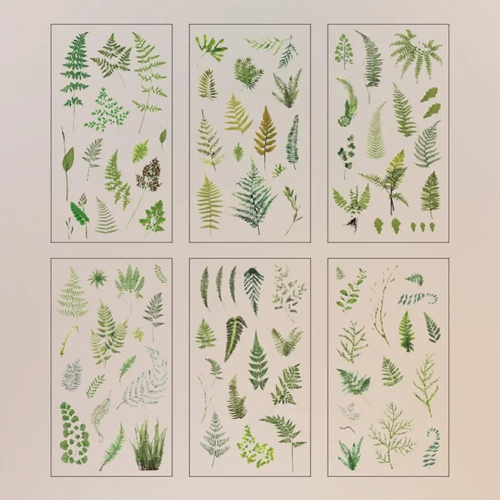 

6 pcs/pack Nature PVC Plant Flower Sticker Vintage DIY sticker Scrapbook Stickers Clear PET Waterproof