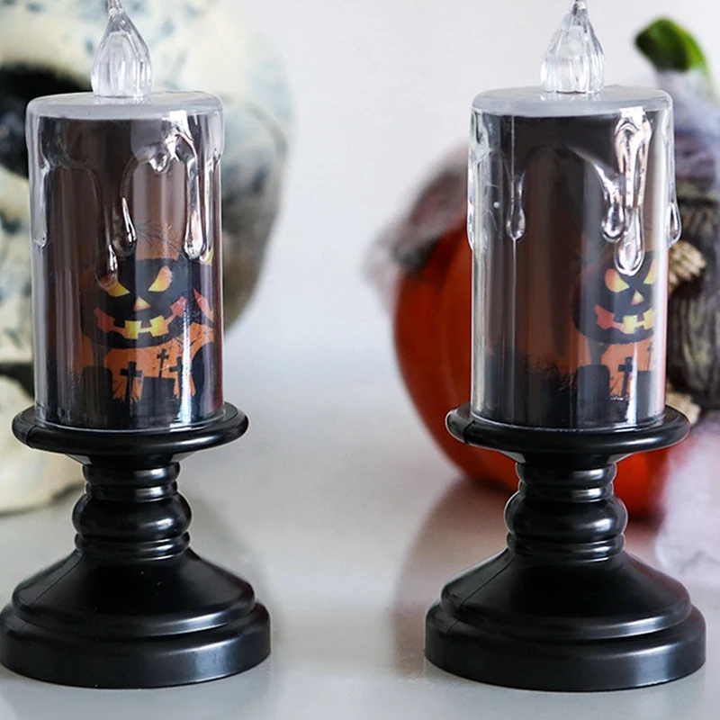 LED Eletrônico Halloween Decoração Candlestick, Horror Night Lights, Promoção, 12pcs por conjunto
