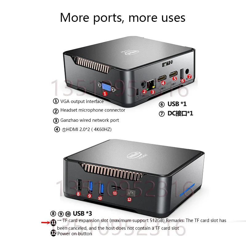 Gk3v-pro رباعية النواة N5105 كمبيوتر صغير مضيف صغير مكتب غرفة المعيشة ثلاثة إخراج الشاشات مقابل N5095