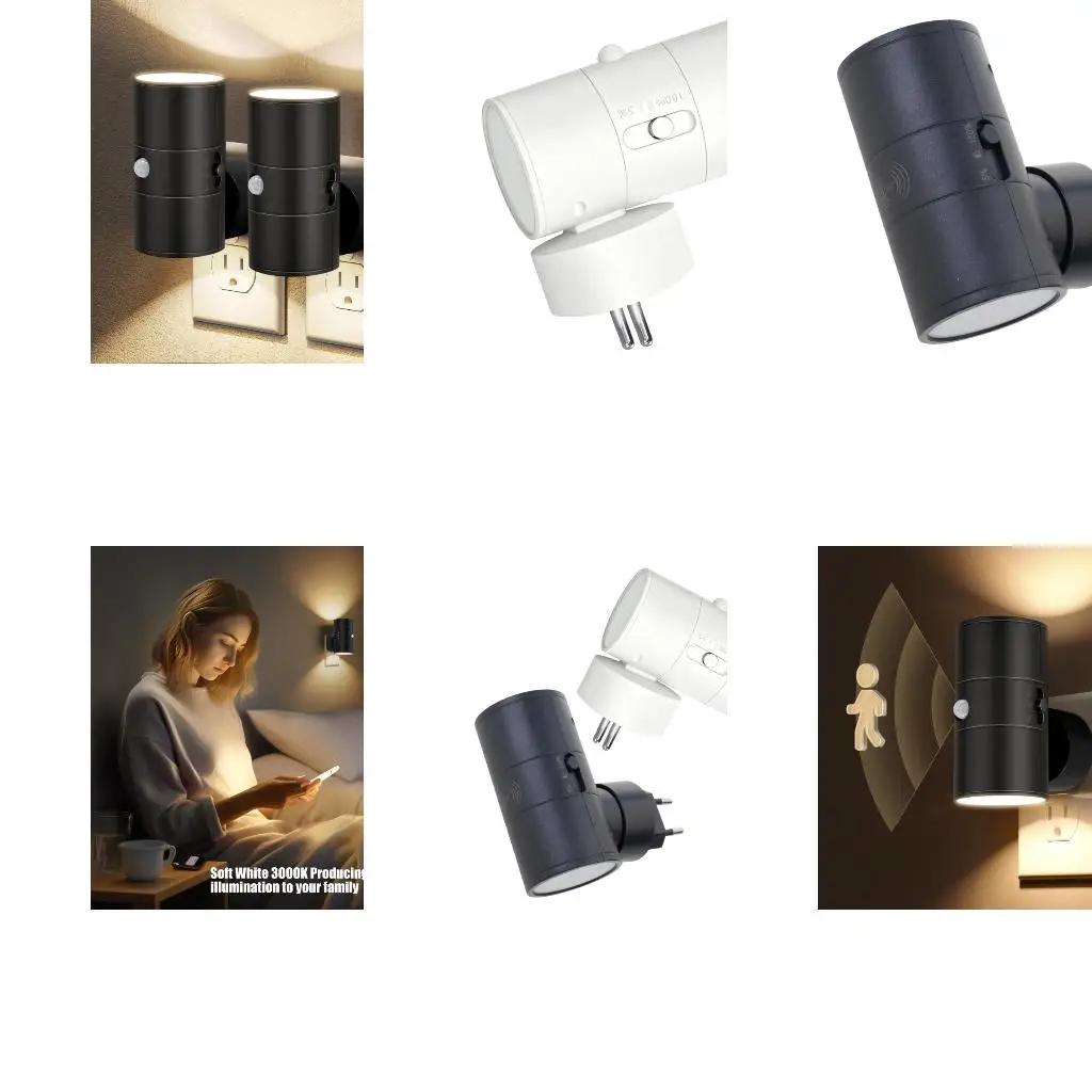  Rotatable Plugs In Night Light With Light And Motion Detections For Dark Areas