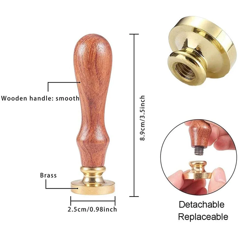 1 مجموعة ختم من الشمع ختم مجموعة 1 قطعة ختم من الشمع رئيس و 1 قطعة مقبض خشب الورد فراشة القمر شريط نمط لتزيين الحروف