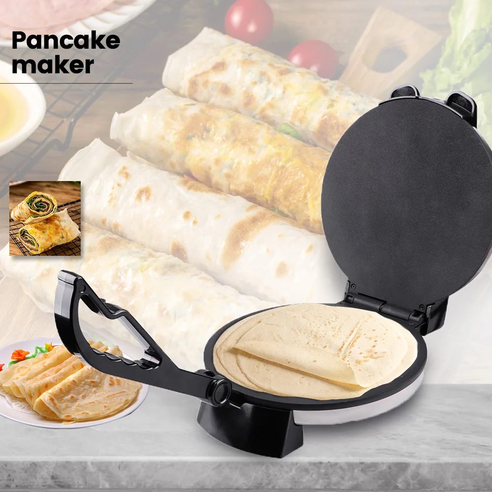 

110V-220V Pancake Machine 10-inch Electric Cake Pan, Electric Pancake Machine 25cm Egg Roll Machine, Double-sided Heating