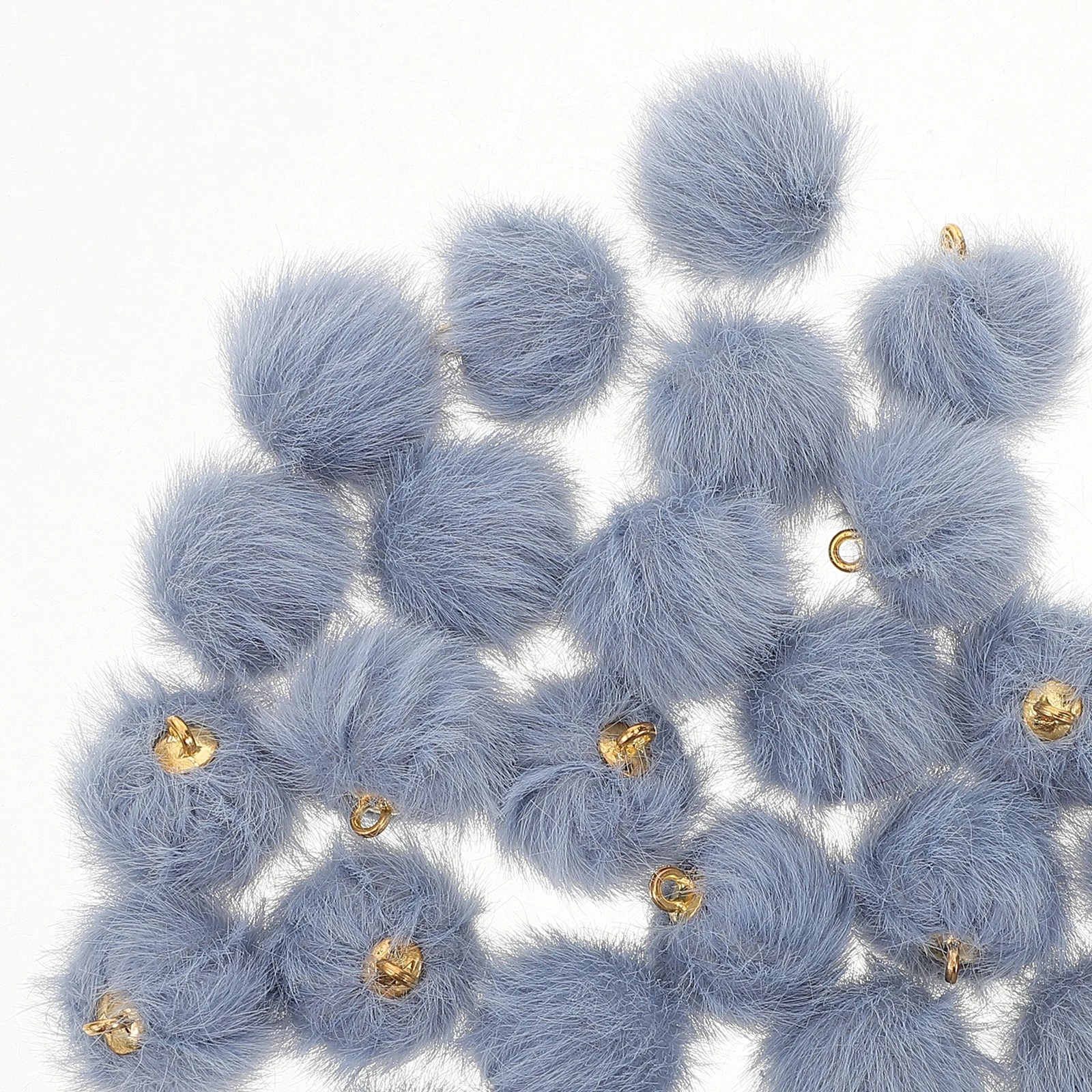 

100pcs Hairy Ball Bead Pendant Crafts Pom Necklace Pompom Balls For Blue Clothing Decor Diy Accessories Decorative Beads Bulk