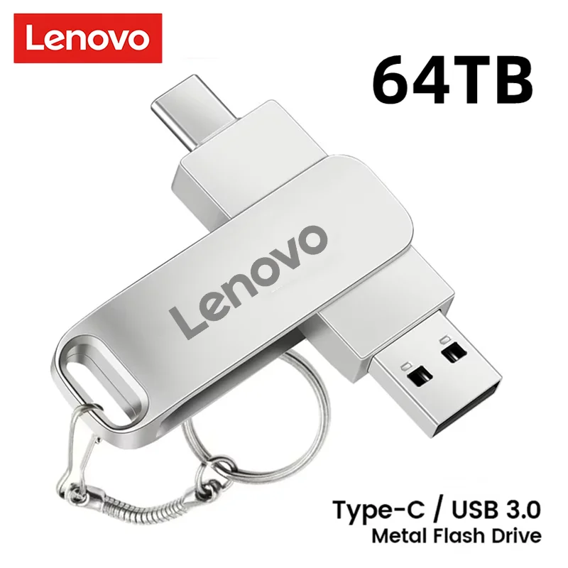 Original Lenovo USB Flash Drive 2TB USB 3.2 Interface Real Capacity 16TB 64TB Pen Drive High Speed Flash Disk 180mb/s For Laptop