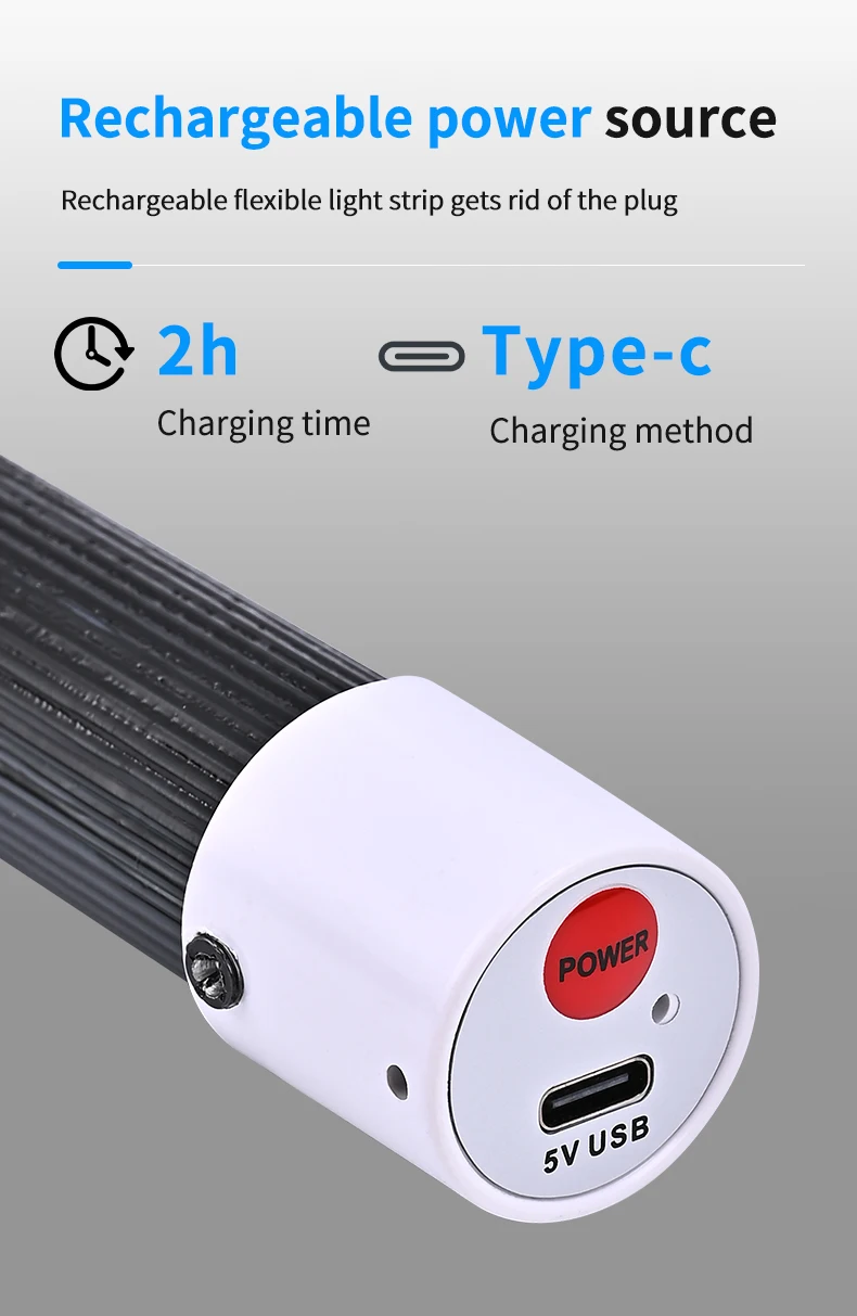 Neue 73 cm flexible Silikon-LED-Lichtleiste mit hoher Lumenleistung, LED-Taschenlampenstab, professionelles Arbeitslicht, tragbares Werkzeug für die Autoreparatur – Detail 11