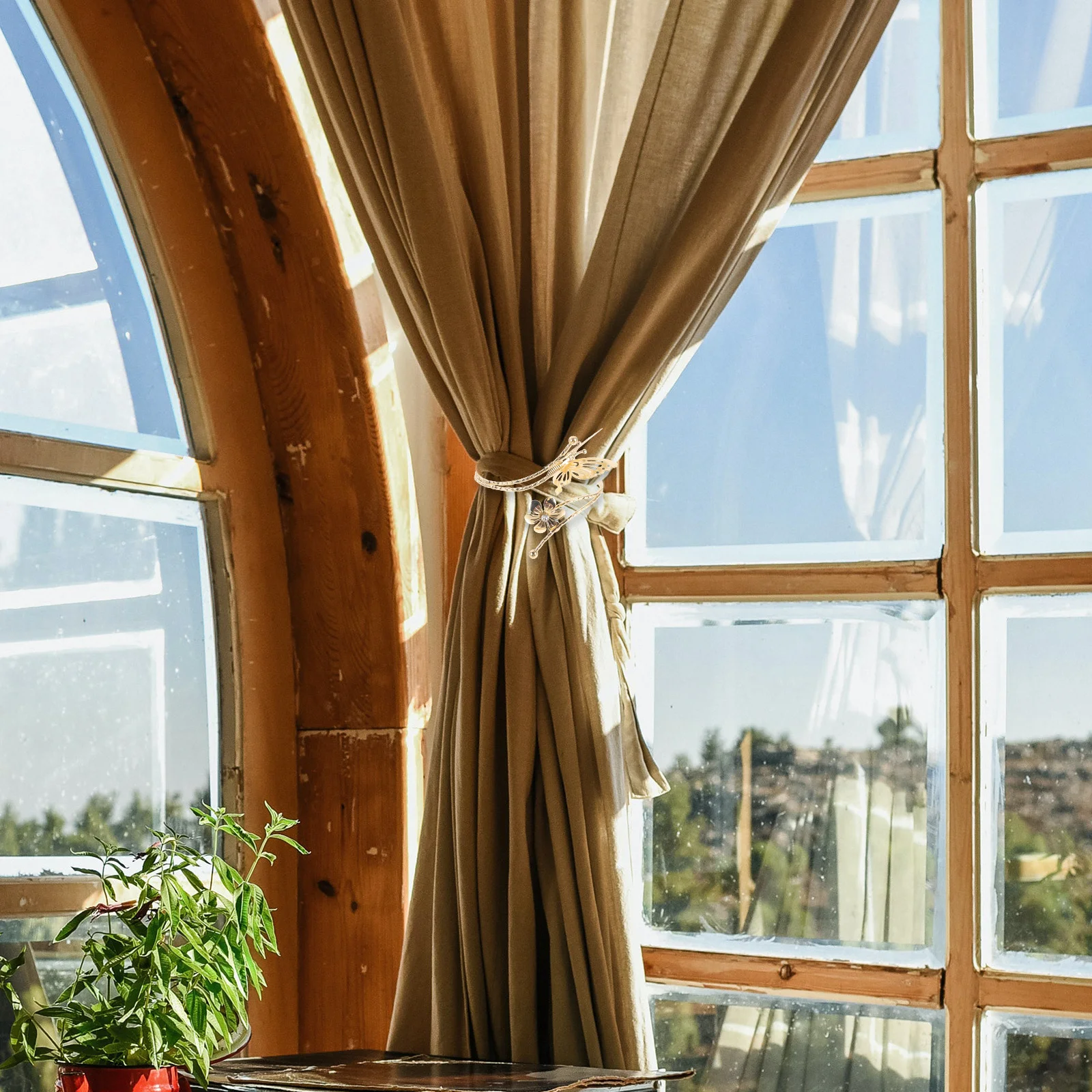 

Iron Curtain Tie Backs Butterfly Style Heavy Duty Curtain Fixing Buckles for Living Room Bedroom Window Treatments