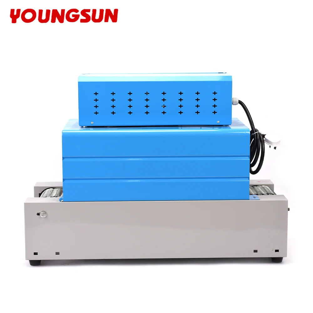 YOUNGSUN BS-260 Automatic Small-scale Small PVC POF Heat Shrink Machine Chain Net Type Conveyor Quick Shrink Tunnel Packaging