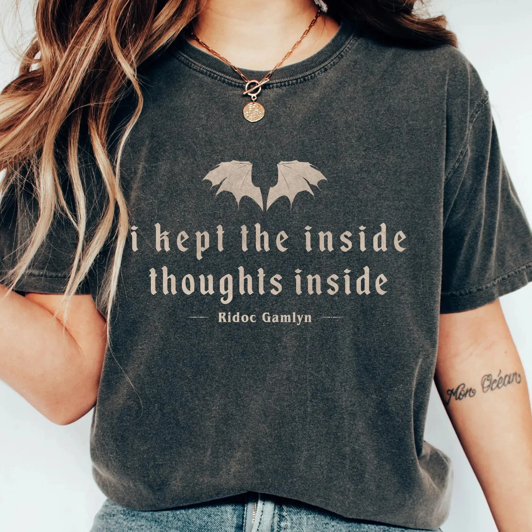 

Plus Size Summer Women's I Kept The Inside Thoughts Inside T-Shirt Cotton Breathable Stylish Versatile Street Style Oversized