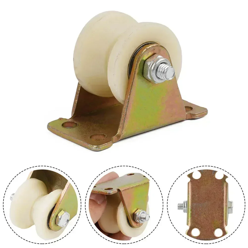 Puleggia per binario a rulli scanalata in nylon da 1 pz V / U V in nylon con supporto 30 mm 45 #   Rulli resistenti scanalati per porta Tacco scorrevole