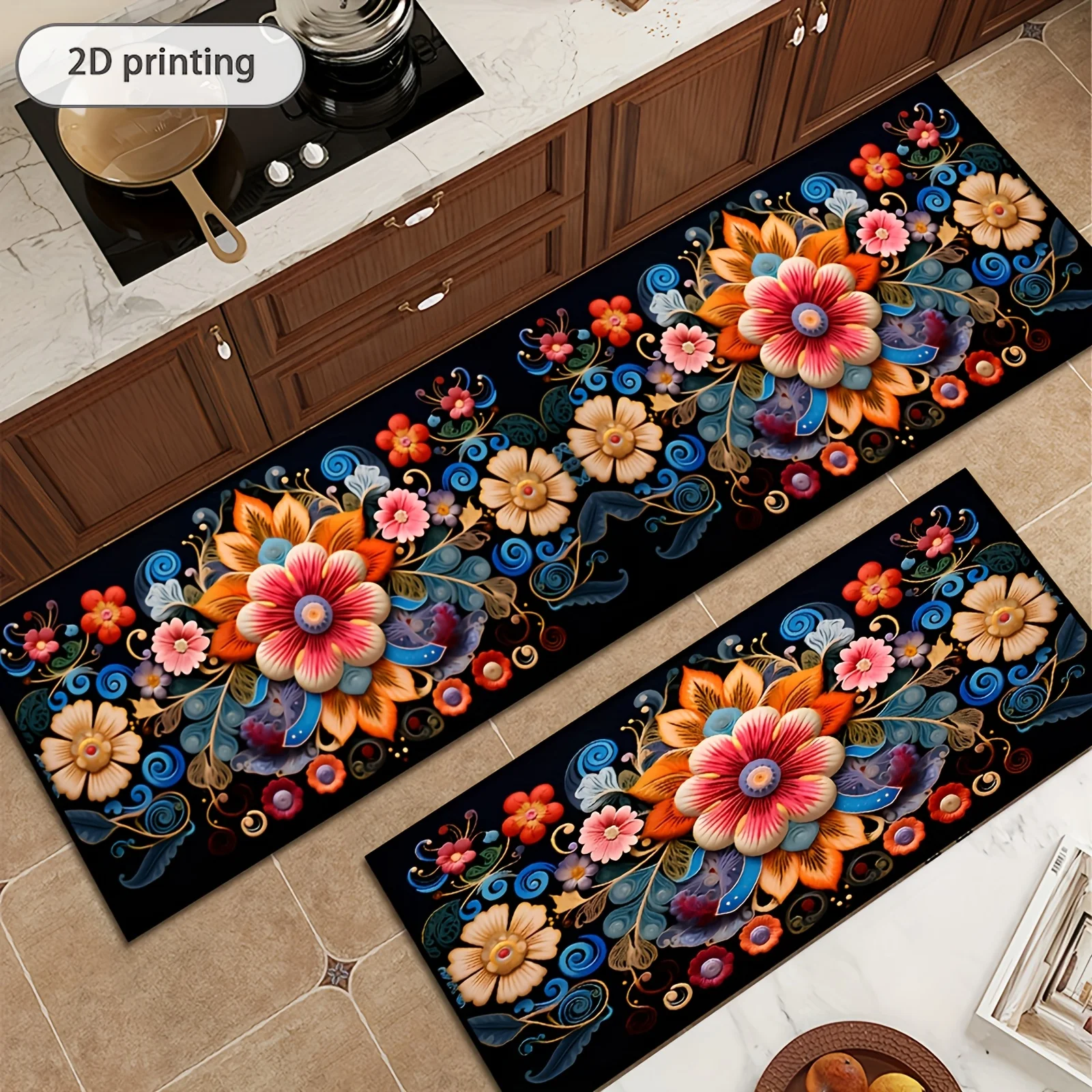 Commercial Kitchen Background - Tappeto da Cucina con Stampa 2D