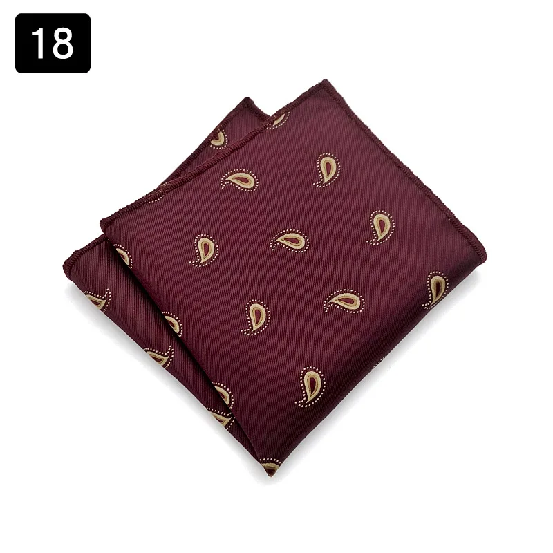 Sapu Tangan Pria Bergaris Kotak-kotak Geometri Paisley Sapu Tangan Bisnis Handuk Dada Persegi Saku 24*24CM