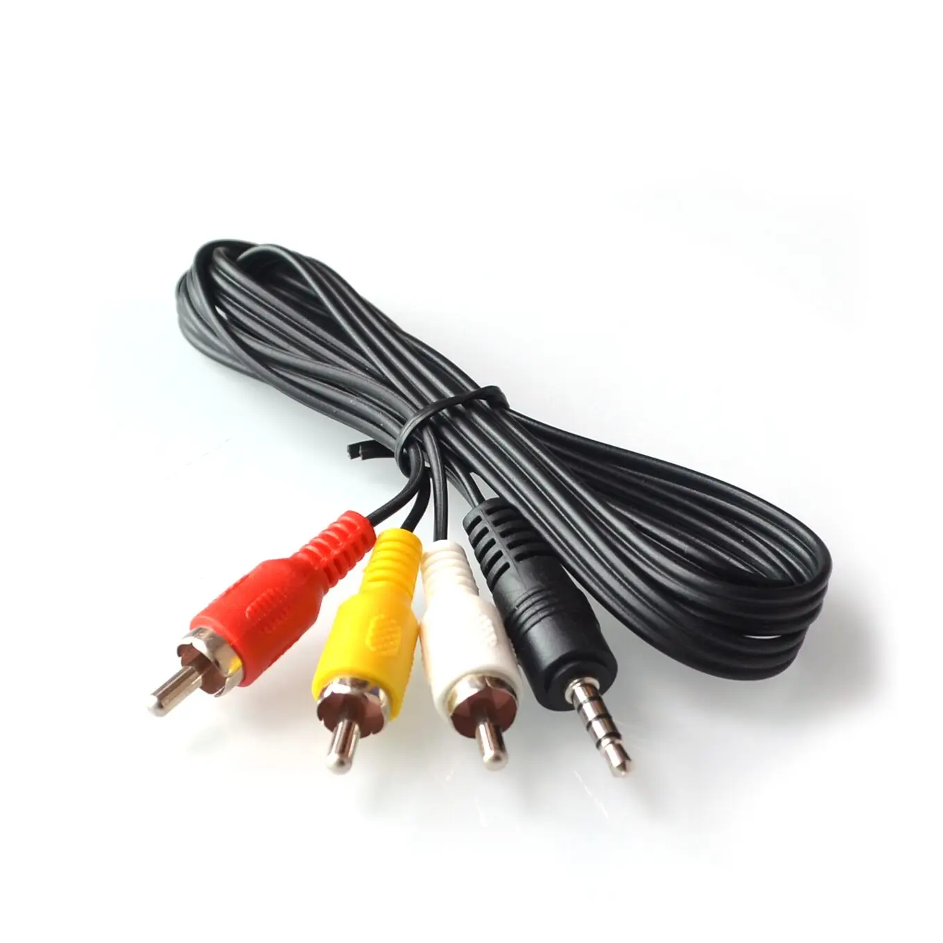 High Quality 3.5 to RCA Male Audio Video AV Cable Wire Cord 60cm 3.5mm Jack Plug   3  Adapter  &  Cables