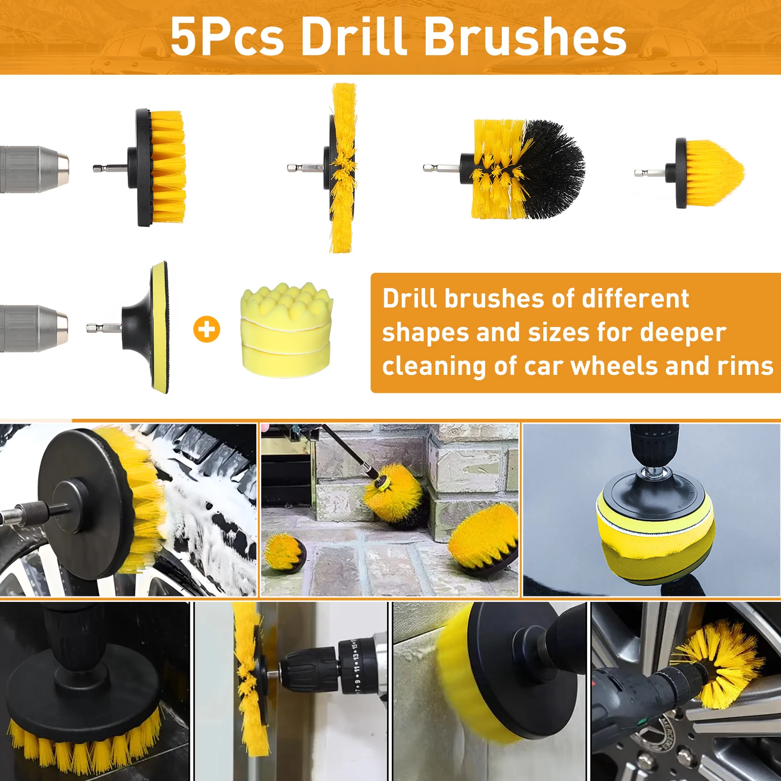 New Car Cleaning Kit Scrubber Drill Detailing Brush Set Air Conditioner Vents Towel Polisher Car Auto Detailing Tools